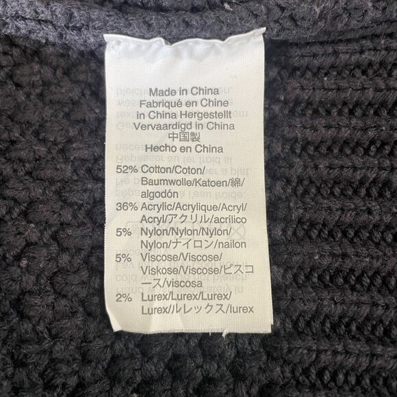 The Reeds Navy Fair Isle Sweater Women S Gold Metallic Knit Winter Cottagecore - Picture 4 of 10